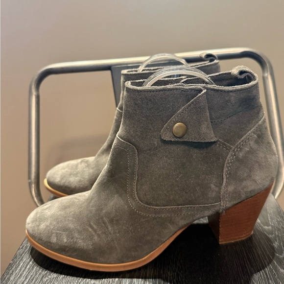 Diba Charcoal Suede Ankle Booties - Picture 7 of 11